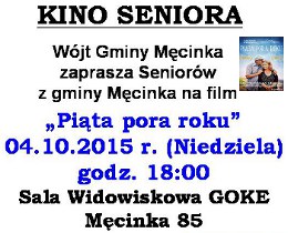 Kino Seniora, 4 października 2015 r.
